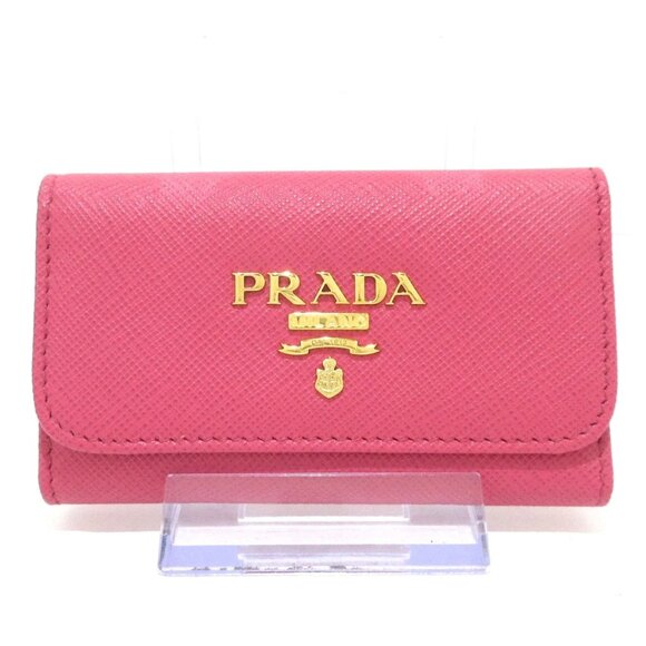 PRADA Pink Saffiano Leather Key Case 174-081025 - Picture 1 of 10